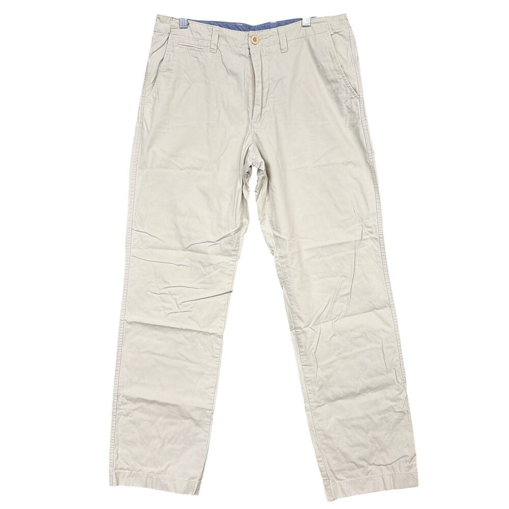 J Crew Mens Essex Pants Tan Khaki Regular Fit Cotton Casual Minimalist 33x32